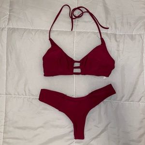 Burgundy bikini